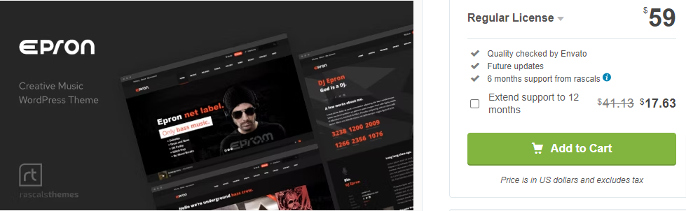 Epron- WordPress Themes for Bands